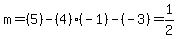 m=%285%29-%284%29%28-1%29-%28-3%29=1%2F2