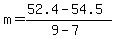 m=%2852.4-54.5%29%2F%289-7%29