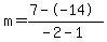 m=%287--14%29%2F%28-2-1%29