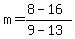 m=%288-16%29%2F%289-13%29