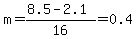 m=%288.5-2.1%29%2F16=0.4