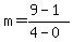 m=%289-1%29%2F%284-0%29