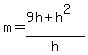 m=%289h%2Bh%5E2%29%2Fh