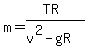 m=%28TR%29%2F%28v%5E2-gR%29