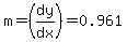 m=%28dy%2Fdx%29=0.961