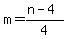 m=%28n-4%29%2F4