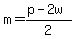 m=%28p-2w%29%2F2