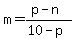 m=%28p-n%29%2F%2810-p%29