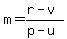 m=%28r-v%29%2F%28p-u%29