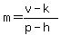 m=%28v-k%29%2F%28p-h%29