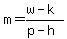 m=%28w-k%29%2F%28p-h%29