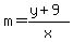 m=%28y%2B9%29%2Fx