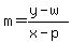 m=%28y-w%29%2F%28x-p%29