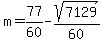 m=%2B77%2F60-sqrt%287129%29%2F60