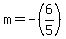 m=-%286%2F5%29