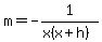 m=-1%2F%28x%28x%2Bh%29%29