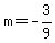 m=-3%2F9
