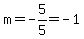 m=-5%2F5=-1