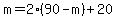 m=2%2A%2890-m%29%2B20