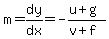 m=dy%2Fdx=-%28u%2Bg%29%2F%28v%2Bf%29