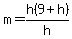 m=h%289%2Bh%29%2Fh