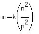 m=k%28n%5E2%2Fp%5E2%29