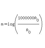 m=log%28%281000000A%5B0%5D%2FA%5B0%5D%29%29