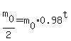 m%5B0%5D%2F2+=+m%5B0%5D%2A0.98%5Et