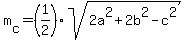 m%5Bc%5D=%281%2F2%29sqrt%282a%5E2%2B2b%5E2-c%5E2%29