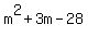 m%5E2%2B3m-28