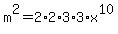 m%5E2=2%2A2%2A3%2A3%2Ax%5E10