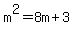 m%5E2=8m%2B3