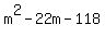 m%5E2+-+22m+-+118