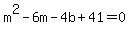 m%5E2-6m-4b%2B41=0