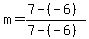 m+=+%287-%28-6%29%29%2F%287-%28-6%29%29