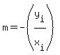 m+=+-%28y%5Bi%5D%2Fx%5Bi%5D%29