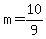 m+=+10%2F9