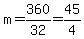 m+=+360%2F32+=+45%2F4