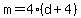 m+=+4%2A%28d+%2B+4%29