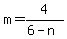 m+=+4%2F%286-n%29