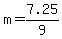 m+=+7.25%2F9