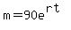m+=+90e%5E%28rt%29