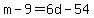 m+-+9+=+6d+-+54