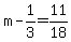 m-1%2F3=11%2F18