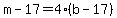 m-17=4%28b-17%29