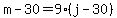 m-30=9%28j-30%29