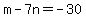 m-7n=-30