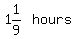 matrix%281%2C2%2C+1%261%2F9%2C+hours%29