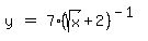 matrix%281%2C3%2C%0D%0A%0D%0Ay%2C%22%22=%22%22%2C7%2A%28sqrt%28x%29%2B2%29%29%5E%28-1%29