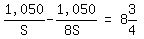matrix%281%2C3%2C+%221%2C050%22%2FS+-+%221%2C050%22%2F%288S%29%2C+%22=%22%2C+8%263%2F4%29